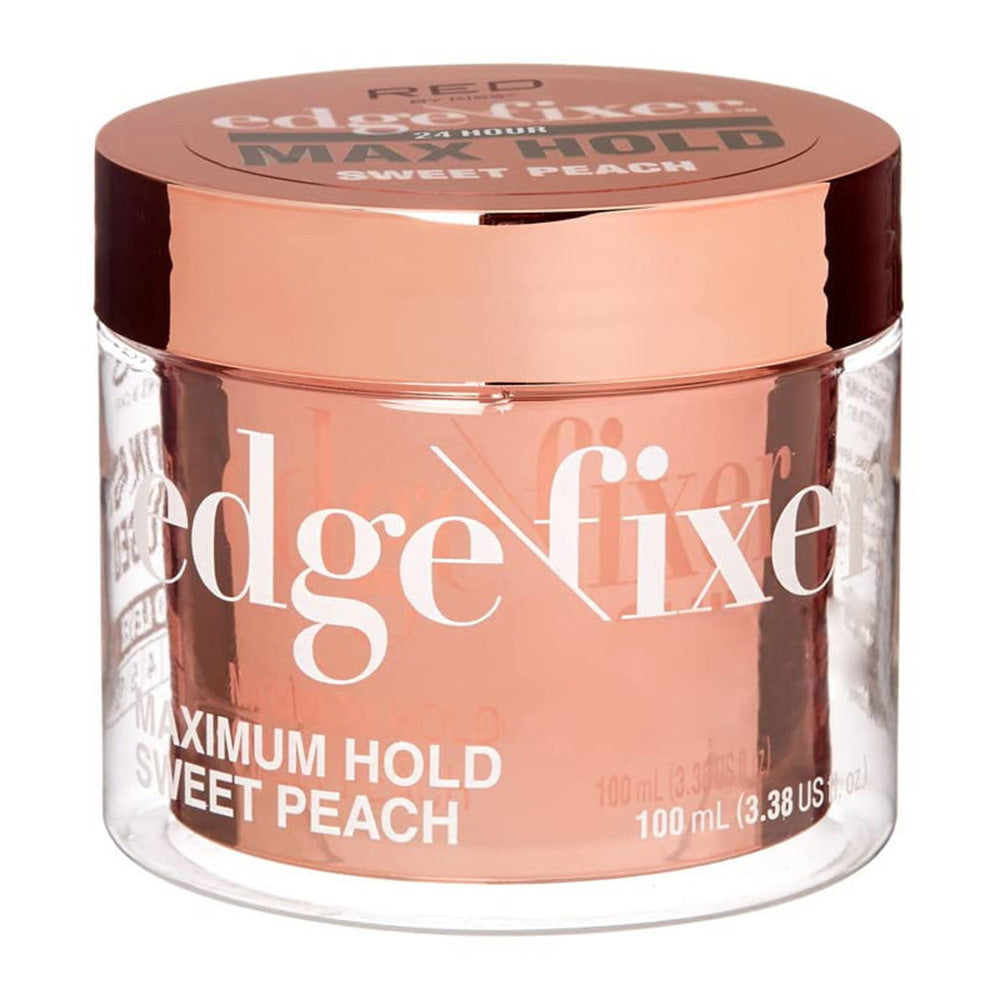 Kiss Red Edge Fixer Max Hold Hair Gel Sweet Peach for Sleek Defined and Long Lasting Styles 3.38Oz (100ml)